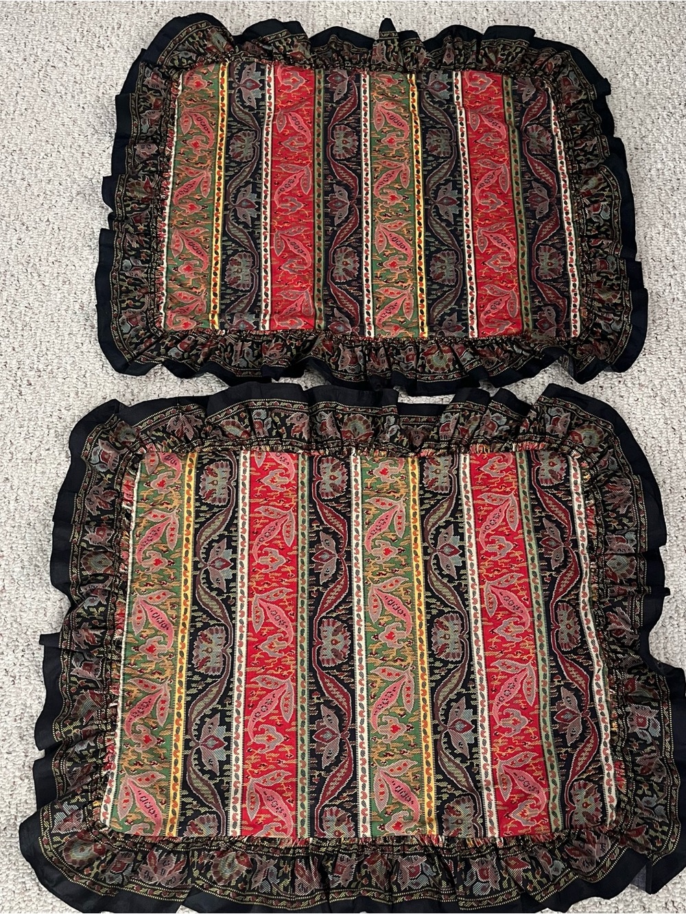 VTG Ralph Lauren Ruffled Standard Pillow Sham Pair floral Cotton Leningrad
